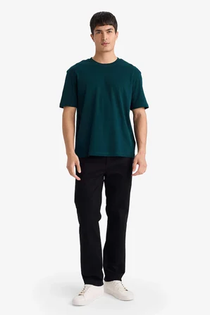 Defacto E7961AXGN465 Yeşil REGULAR FIT %100 Pamuk Basic Tişört