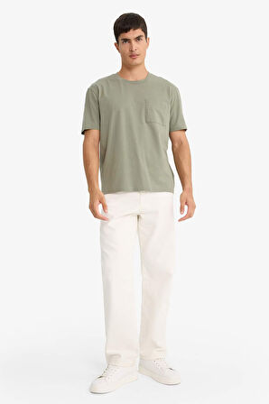 Bisiklet Yaka Penye Kısa Kollu Tişört