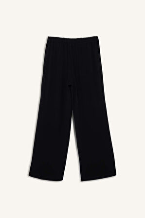 Relax Fit Beli Lastikli Uzun Twill Pantolon