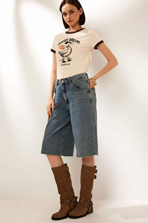 DeFacto Coool Regular Fit Bisiklet Yaka Baskılı Kısa Kollu Tişört F5149AX25SMER99