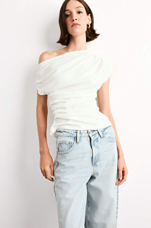 Fitted Basic Düz Tek Omuzlu Siyah Atlet