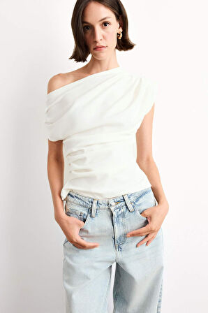 Fitted Basic Düz Tek Omuzlu Siyah Atlet