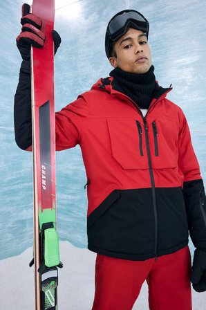 DeFacto Su İtici Slim Fit Dar Kesim Kapüşonlu Fermuarlı Kayak Montu F3796AX25WNRD296