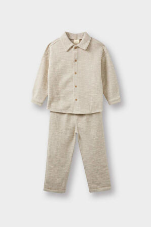 Erkek Bebek 2'li Takım Uzun Kollu Gömlek Pantolon