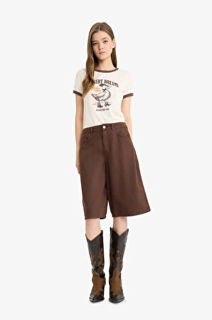 DeFacto Coool Normal Bel Kısa Paça Gabardin Bermuda F3133AX25HSBN258