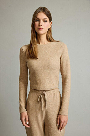 Bisiklet Yaka Uzun Kollu Tişört