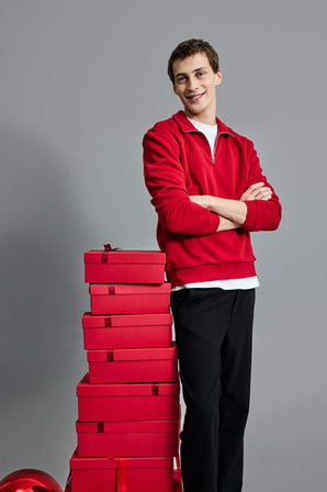 DeFacto Regular Fit Dik Yaka Yarım Fermuarlı Basic Düz Sweatshirt X7405AZ25AURD349