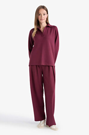 Barrel Fit Düz Paça Pantolon