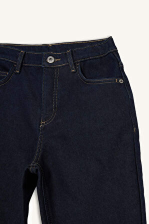 Erkek Çocuk Straight Fit Düz Paça Jean Polar Astarlı Pantolon