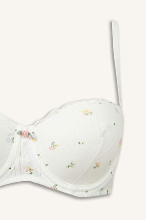 Dantel Detaylı Kaplı Pedsiz Balenli Balkonet Sütyen Fall in Love