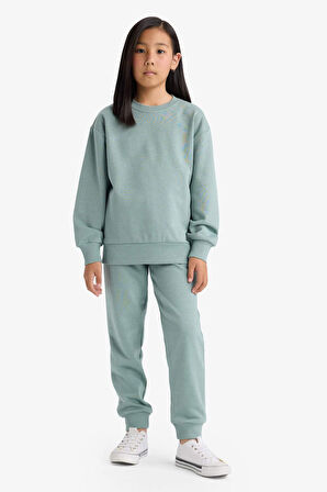 Kız Çocuk Standart Fit Basic Düz Beli Lastikli Jogger Eşofman Altı