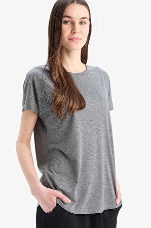  Bisiklet Yaka Basic Düz  Kısa Kollu Tişört