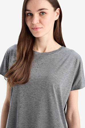  Bisiklet Yaka Basic Düz  Kısa Kollu Tişört