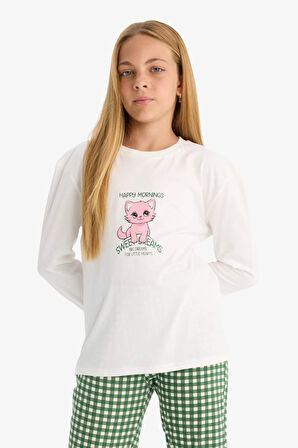 Kız Çocuk Regular Fit 2'li Pijama Takımı
