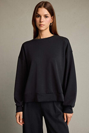 Bisiklet Yaka Modal Sweatshirt