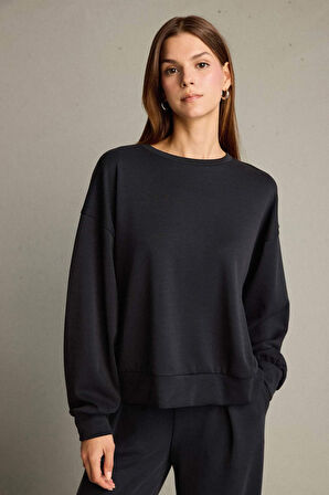 Bisiklet Yaka Modal Sweatshirt