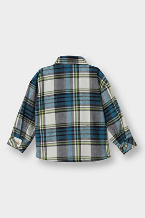 Erkek Bebek Ekose Desenli Flanel Uzun Kollu Gömlek