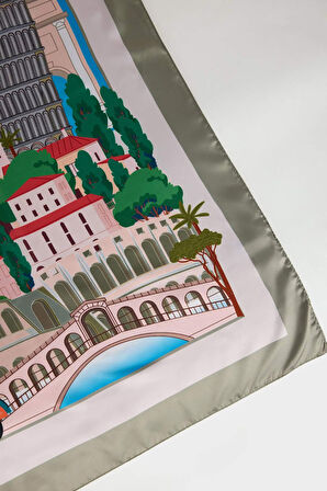 Kadın İtalya Temalı Fular