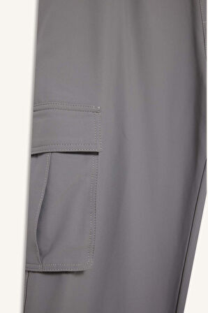 DeFactoFit Standart Fit Kargo Cepli Standart Paça Dokuma Sporcu Jogger