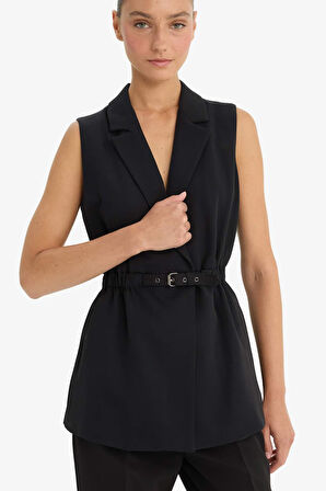 Fitted Ceket Yaka Yelek