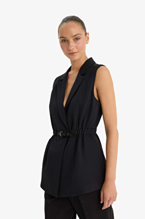 Fitted Ceket Yaka Yelek