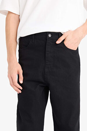 %100 Pamuk Baggy Fit Geniş Paça Jean Pantolon