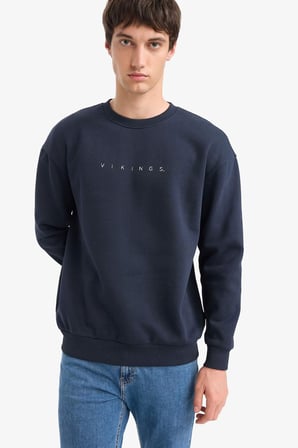 DeFacto Vikings Boxy Fit Bisiklet Yaka Sırt Baskılı Sweatshirt E9323AX25AUNV64