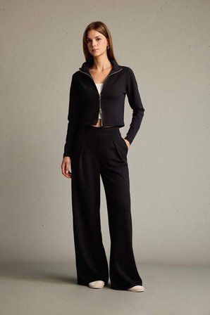 DeFacto Yarım Balıkçı Yaka Modal Fermuarlı Sweatshirt G2921AX25AUBK81