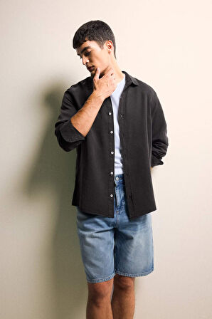 Regular Fit Twill Uzun Kollu Gömlek