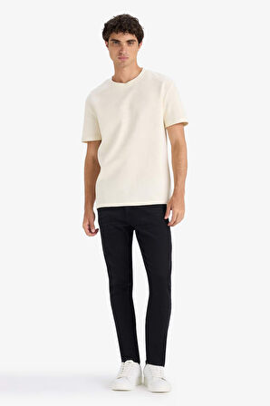 Regular Fit Bisiklet Yaka Baskılı Kısa Kollu Kısa Kollu Tişört