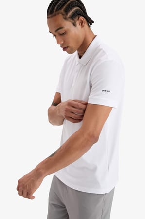 Slim Fit Dar Kesim Polo Yaka Sporcu Pike Kısa Kollu Tişört D9779AX25AUWT34