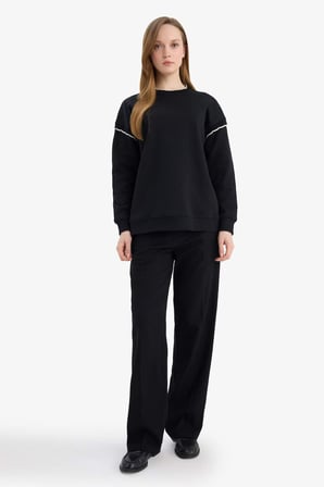 DeFacto %100 Pamuk Regular Fıt Sweatshirt Tunik G9241AX26SPBK81