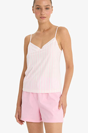 Regular Fit V Yaka Askılı Üst-Fall in Love