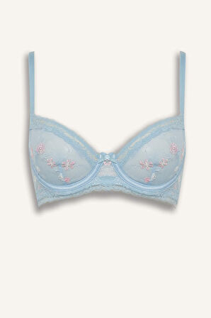 Dantelli Kapsız Pedsiz Balenli Balkonet Sütyen-Fall in Love