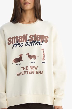 DeFacto Oversize Geniş Kalıp Bisiklet Yaka Baskılı Sweatshirt G3886AX25WNWT47
