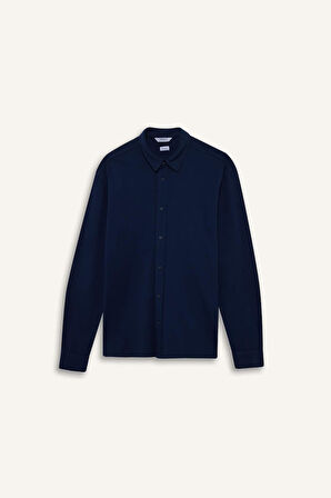 Regular Fit Penye Uzun Kollu Gömlek