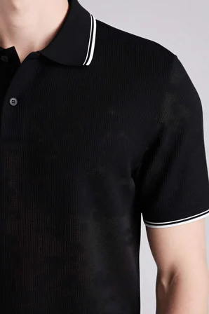DeFacto Pamuklu Regular Fıt Waffle Kısa Kollu Polo Tişört D7932AX26SPBK81