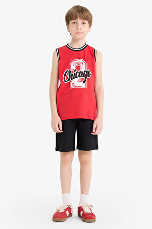 Erkek Çocuk 2'li Takım Baskılı Atlet Beli Lastikli Şort