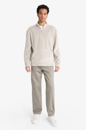 DeFacto REGULAR FIT Yumuşak Tuşe Kadife Sweatshirt F2352AX25WNGR426