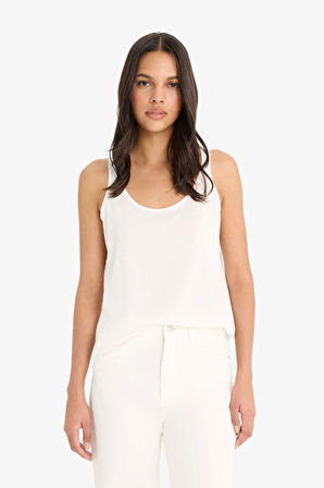 Regular Fit Basic Düz Yuvarlak Yaka Atlet