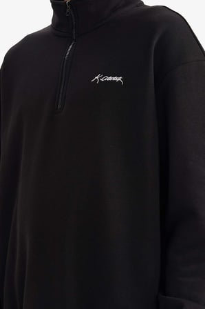 DeFacto Boxy Fit Dik Yaka Atatürk Baskılı Yarım Fermuarlı Sweatshirt G6506AX25WNBK81