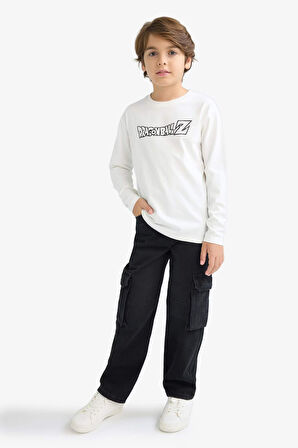 Erkek Çocuk Dragon Ball Bisiklet Yaka Uzun Kollu Tişört