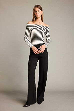 Palazzo Normal Bel Düz Paça Pantolon