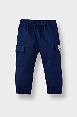 Erkek Bebek Jogger Fit Esnek Bantlı Paça Gabardin Pantolon