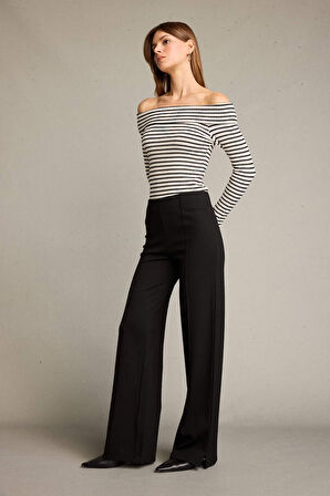 Palazzo Normal Bel Düz Paça Pantolon