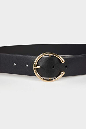 Kadın Büyük Toka Suni Deri Jean Kemeri