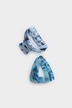 Kadın 4'lü Mavi Mandal Toka