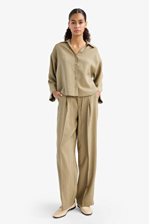 Wide Leg Yüksek Bel Geniş Paça Modal Pantolon