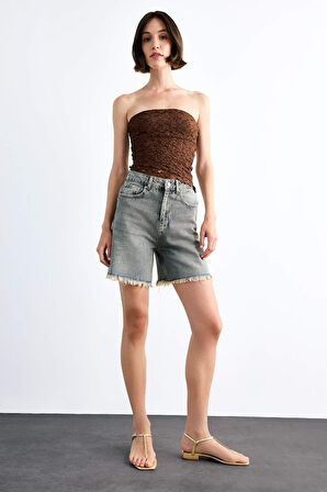 Regular Fit Jean Şort