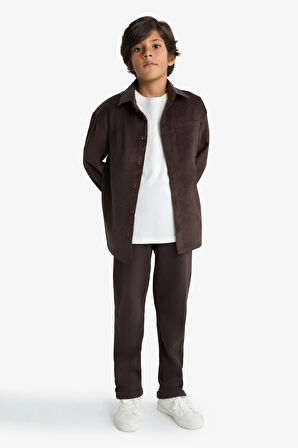 Erkek Çocuk Beli Lastikli Düz Paça Pike Eşofman Altı